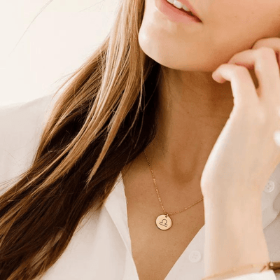 Coin Necklace with Engraved Constellation