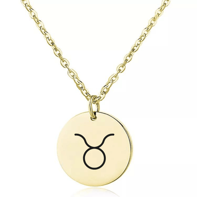 Coin Necklace with Engraved Constellation