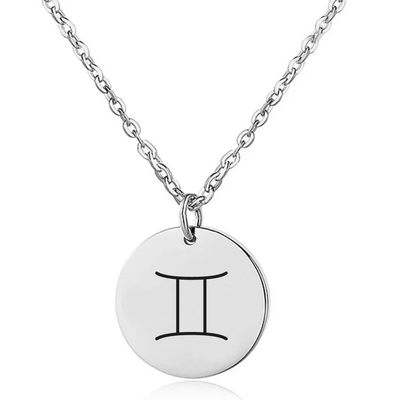 Coin Necklace with Engraved Constellation