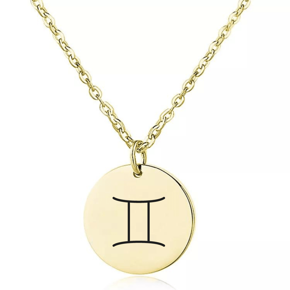 Coin Necklace with Engraved Constellation