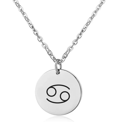 Coin Necklace with Engraved Constellation