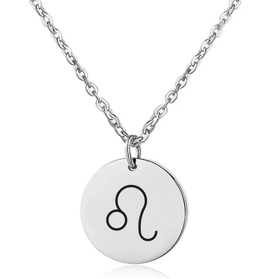 Coin Necklace with Engraved Constellation