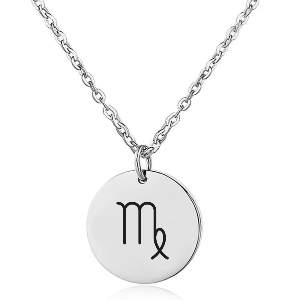 Coin Necklace with Engraved Constellation