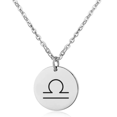 Coin Necklace with Engraved Constellation