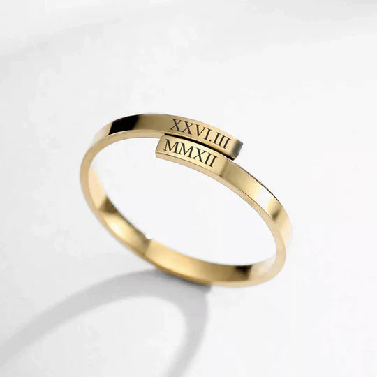 Engraved Ring with Roman Numerals