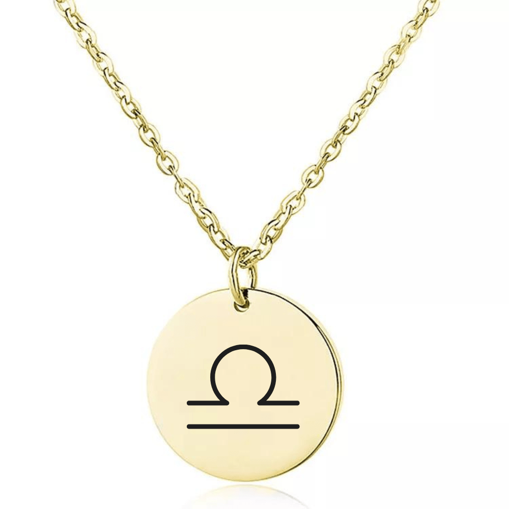 Coin Necklace with Engraved Constellation