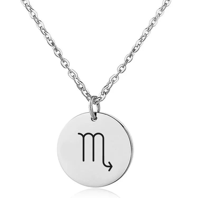 Coin Necklace with Engraved Constellation