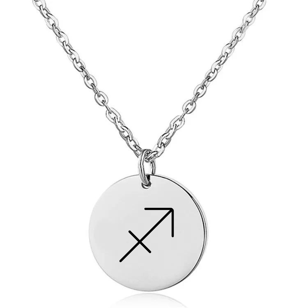 Coin Necklace with Engraved Constellation