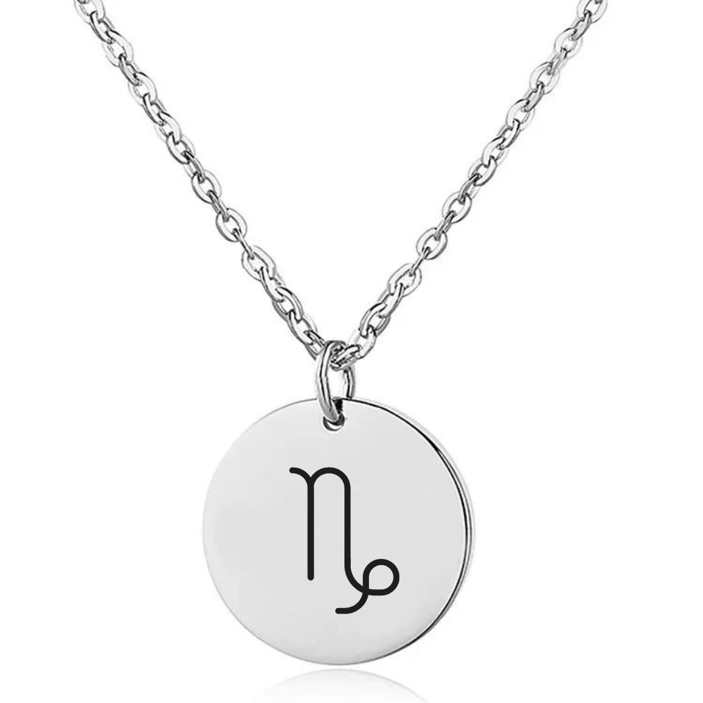 Coin Necklace with Engraved Constellation