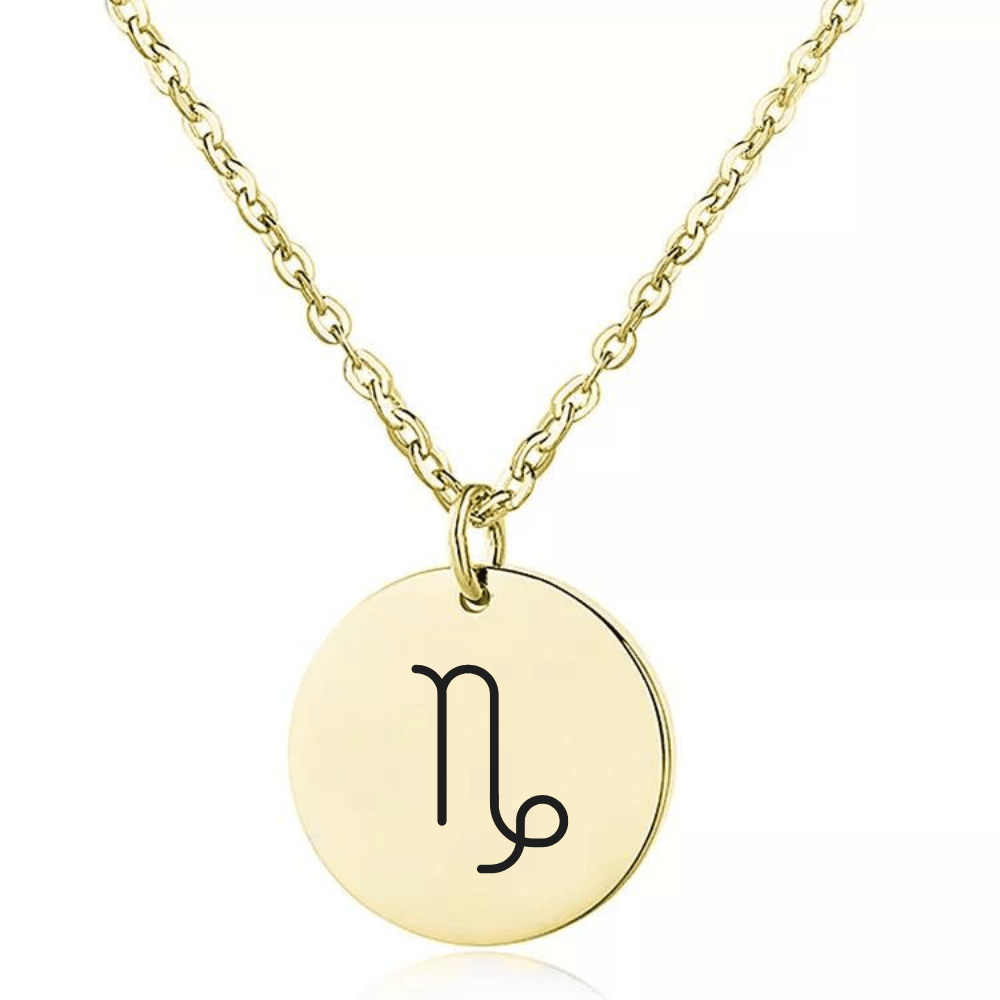 Coin Necklace with Engraved Constellation