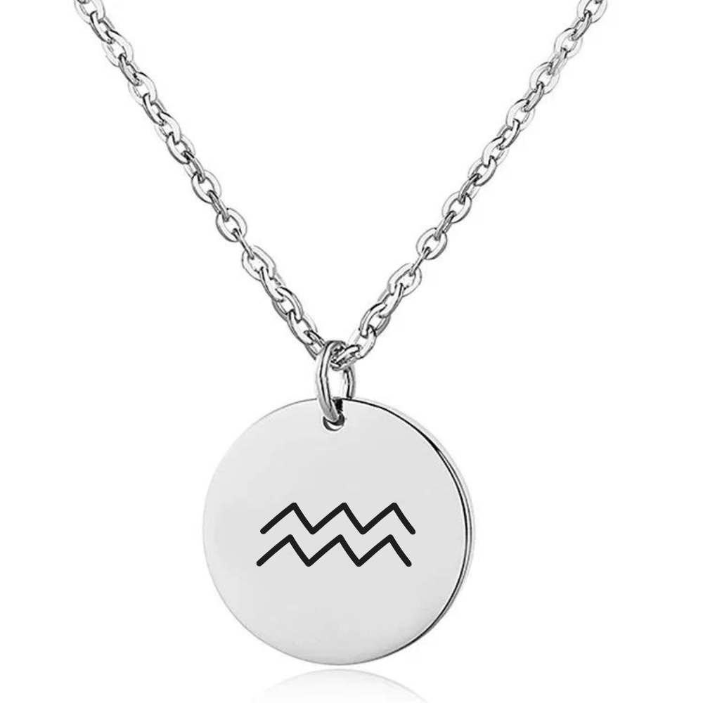 Coin Necklace with Engraved Constellation