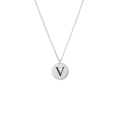 Engraved Coin Necklace With Initials