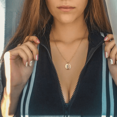 Engraved Coin Necklace With Initials