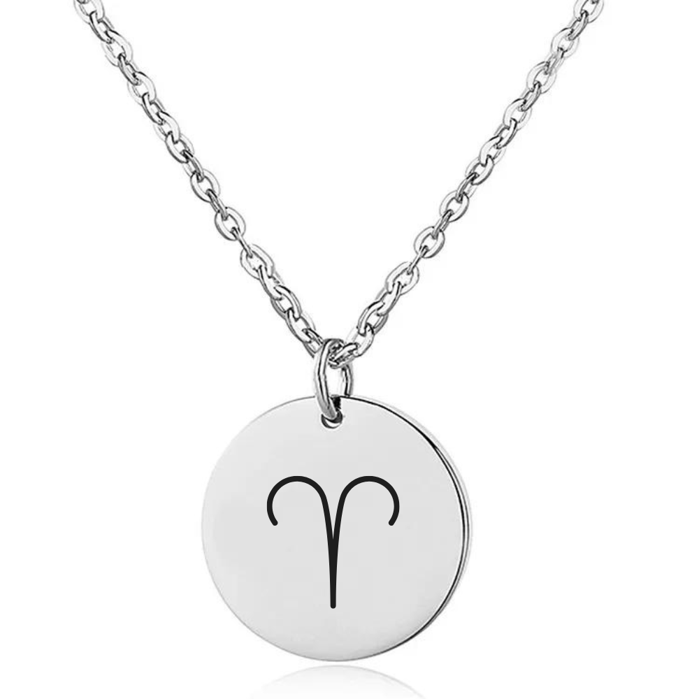 Coin Necklace with Engraved Constellation