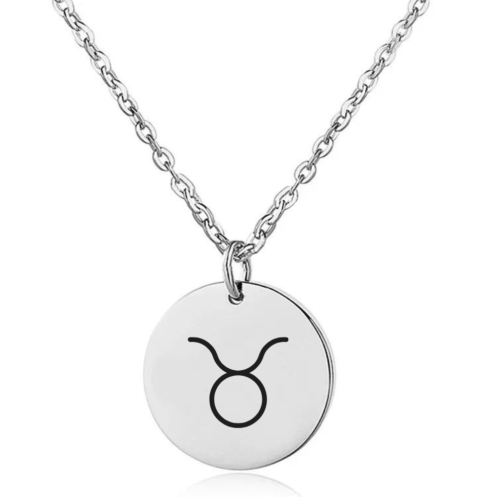 Coin Necklace with Engraved Constellation