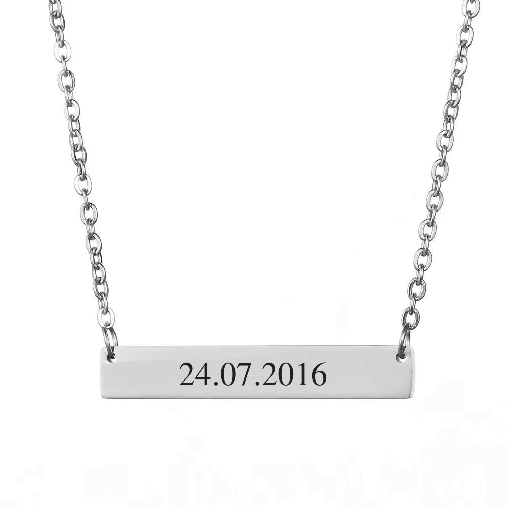 Personalized Date Bar Necklace