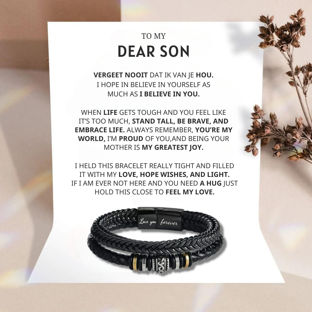 To My Son - Believe In Yourself - Leather Bracelet