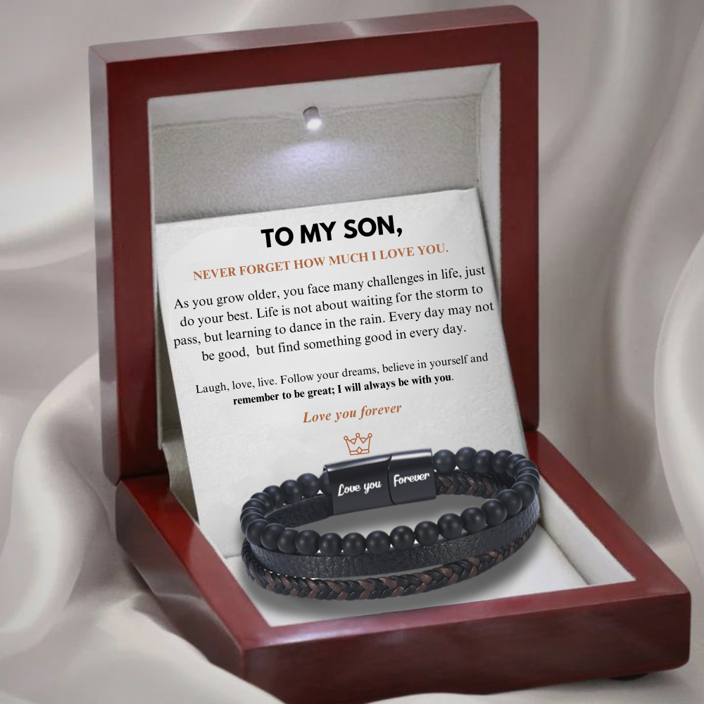 To My Son - Calming Lava Stone Bracelet