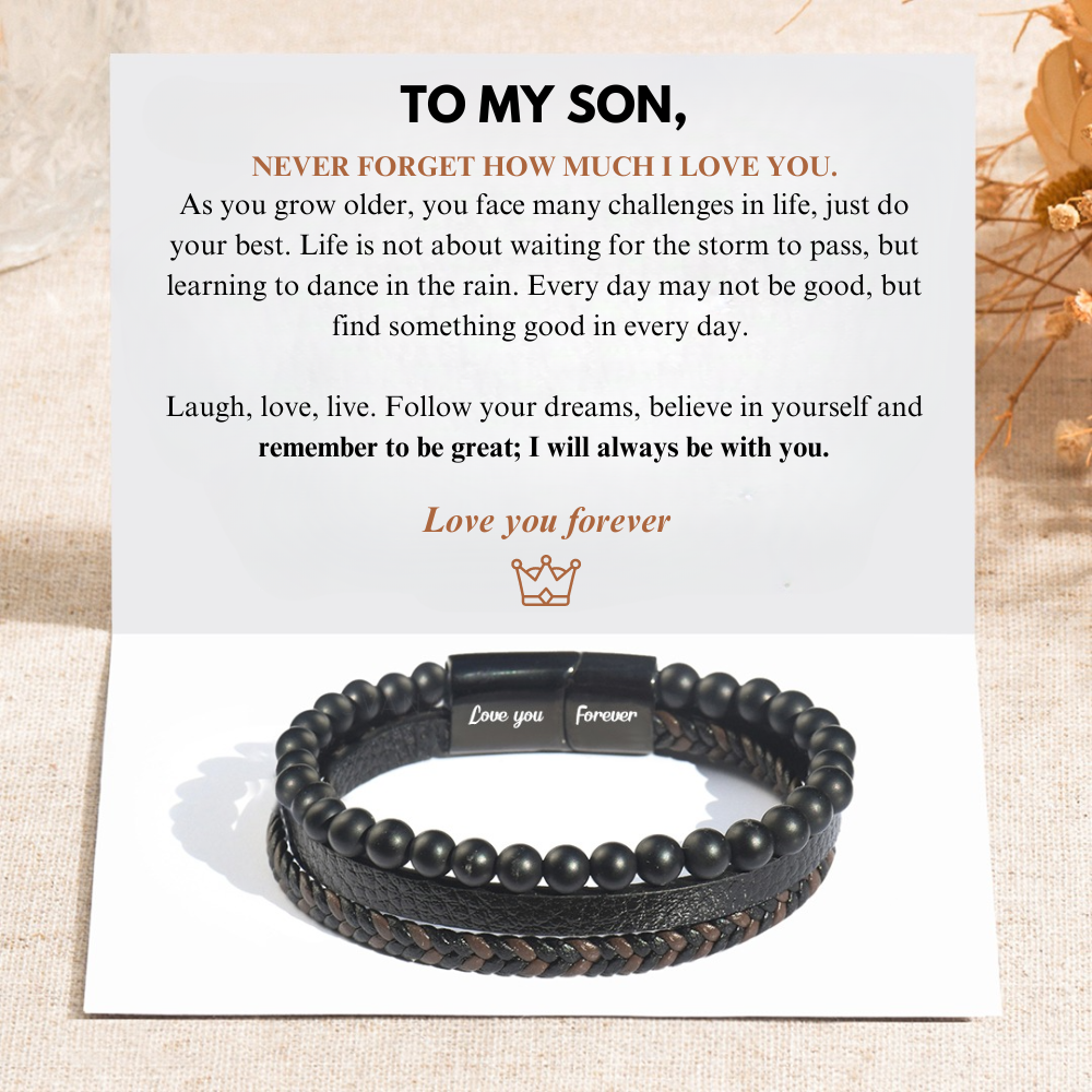 To My Son - Calming Lava Stone Bracelet