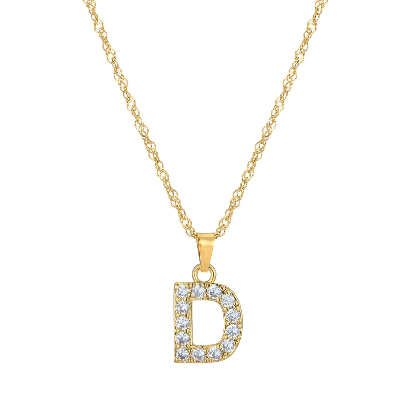 Letter Necklace With Zirconia