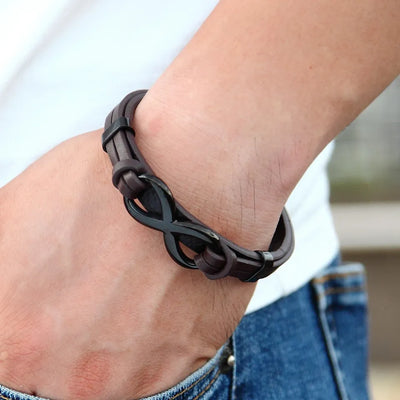 To My Husband - I Love You Forever - Infinity Leather Bracelet