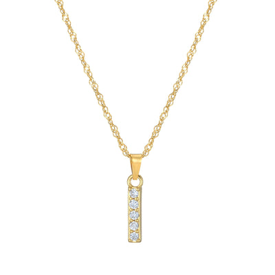 Letter Necklace With Zirconia