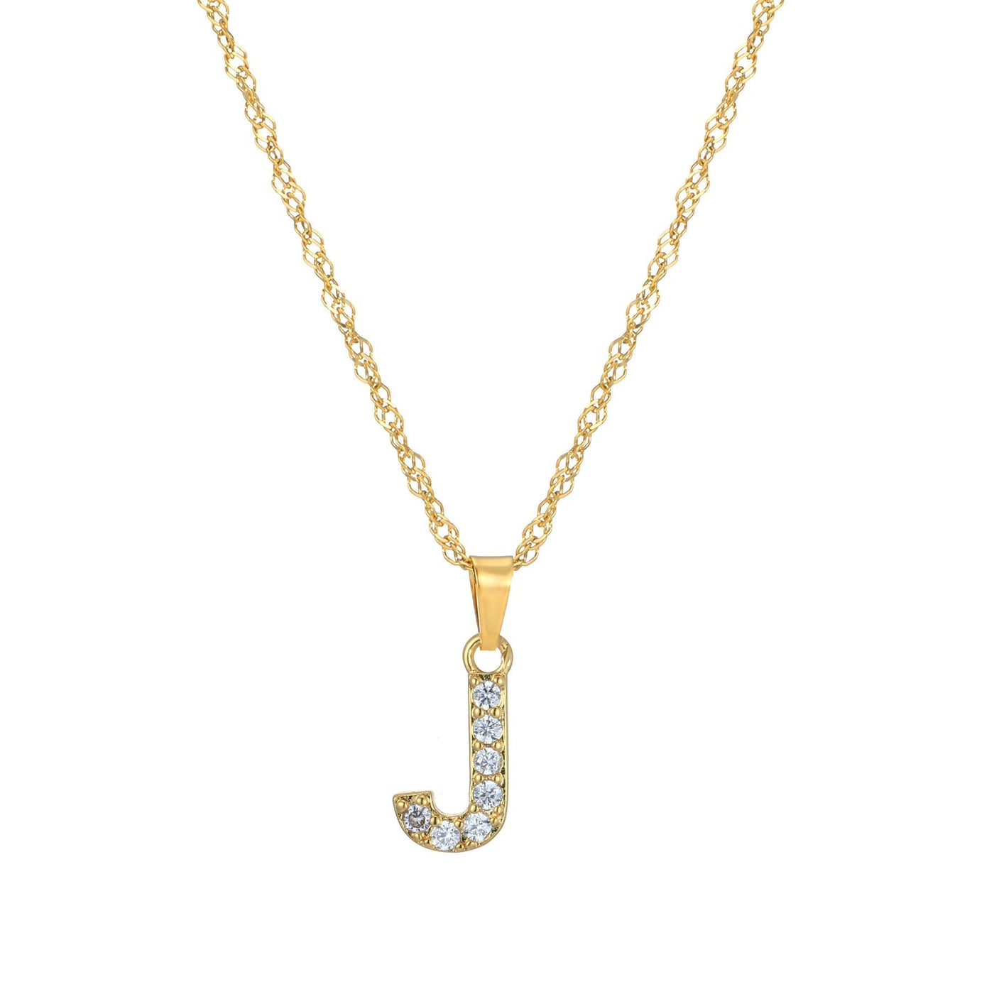 Letter Necklace With Zirconia