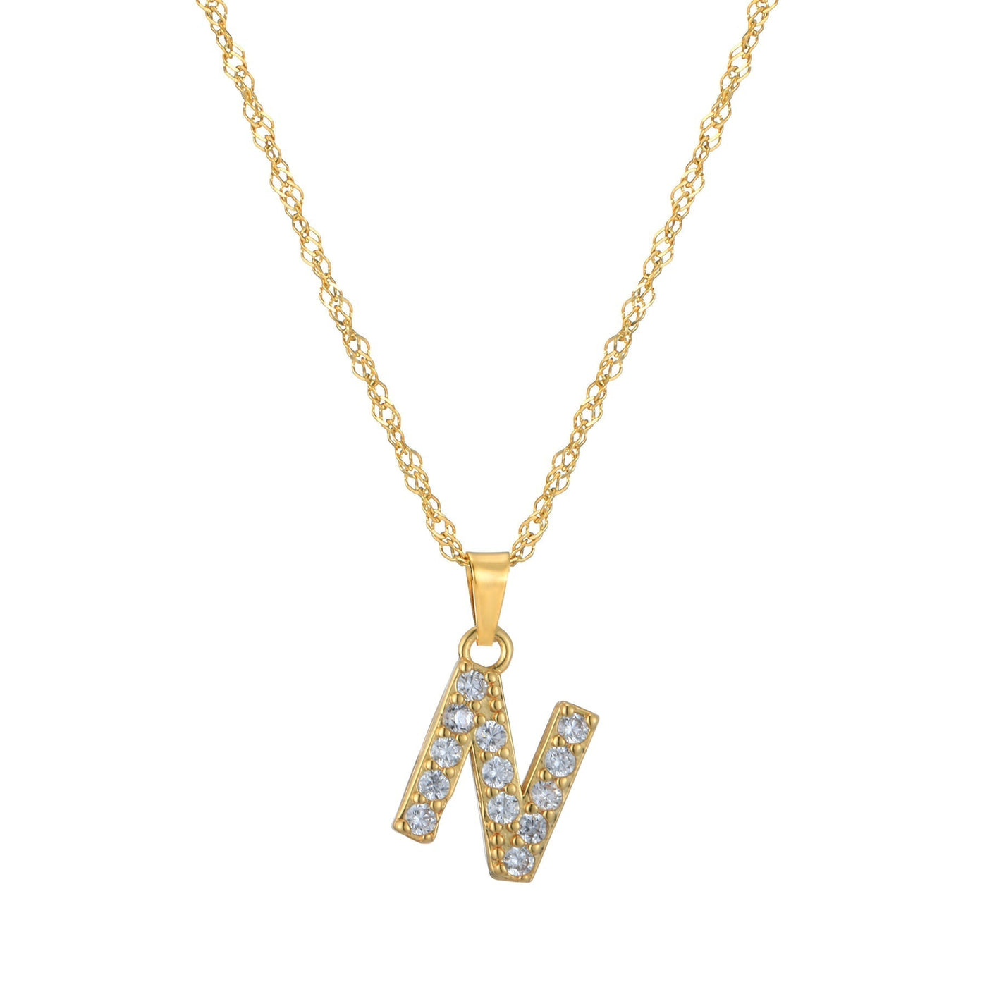 Letter Necklace With Zirconia