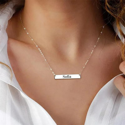 Personalized Bar Necklace With Name