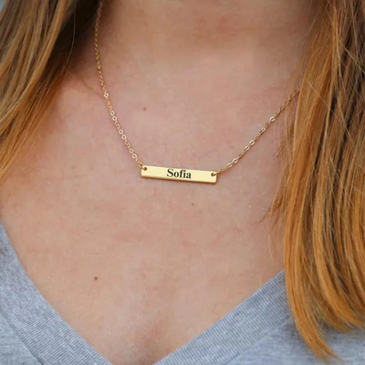 Personalized Bar Necklace With Name