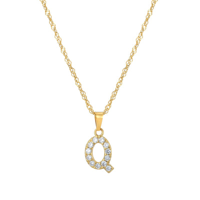 Letter Necklace With Zirconia