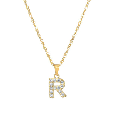 Letter Necklace With Zirconia