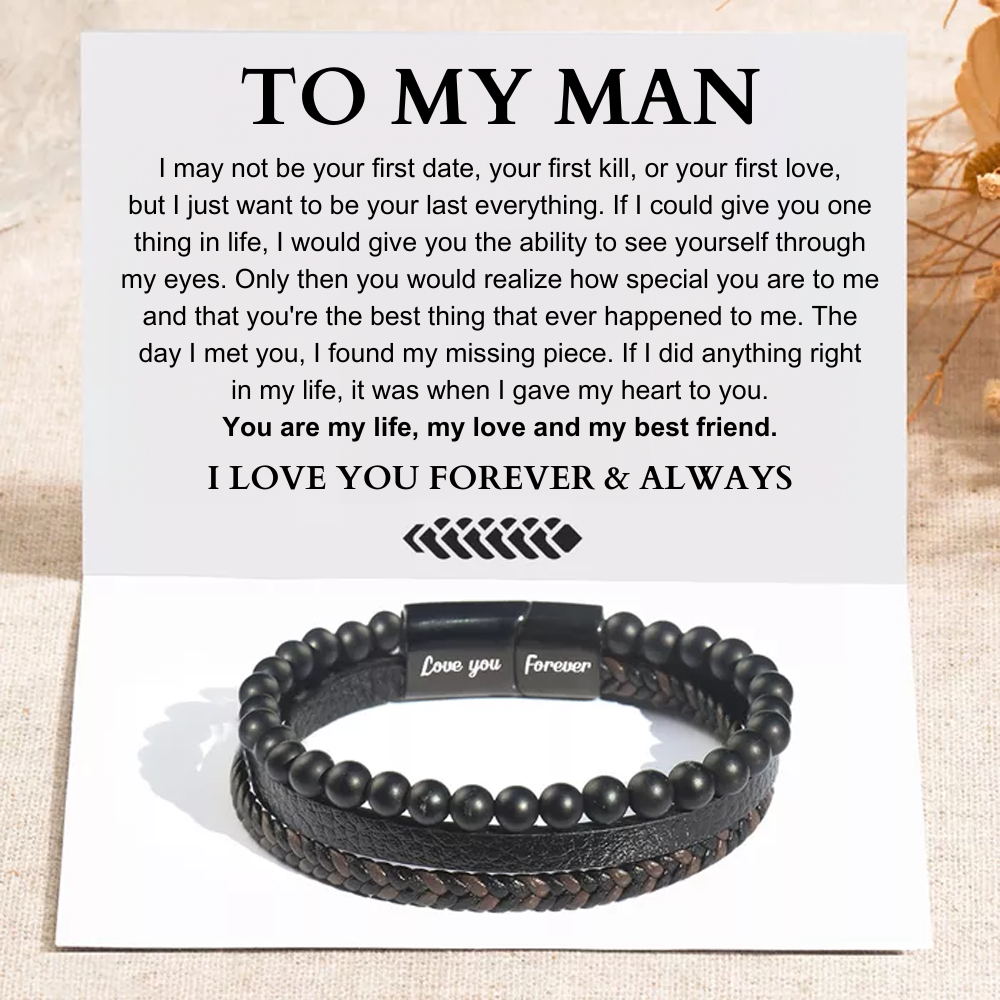 To My Man - Be My Everything - Promise Leather Bracelet