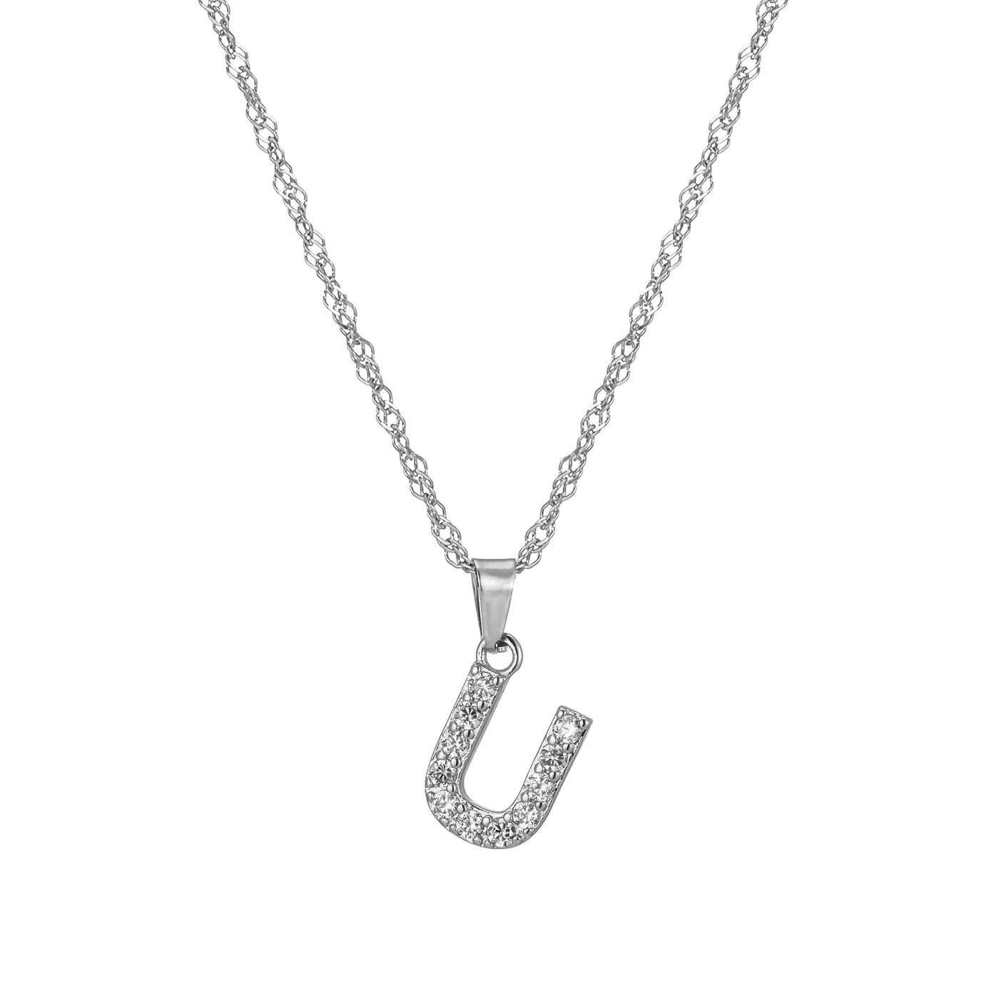 Letter Necklace With Zirconia