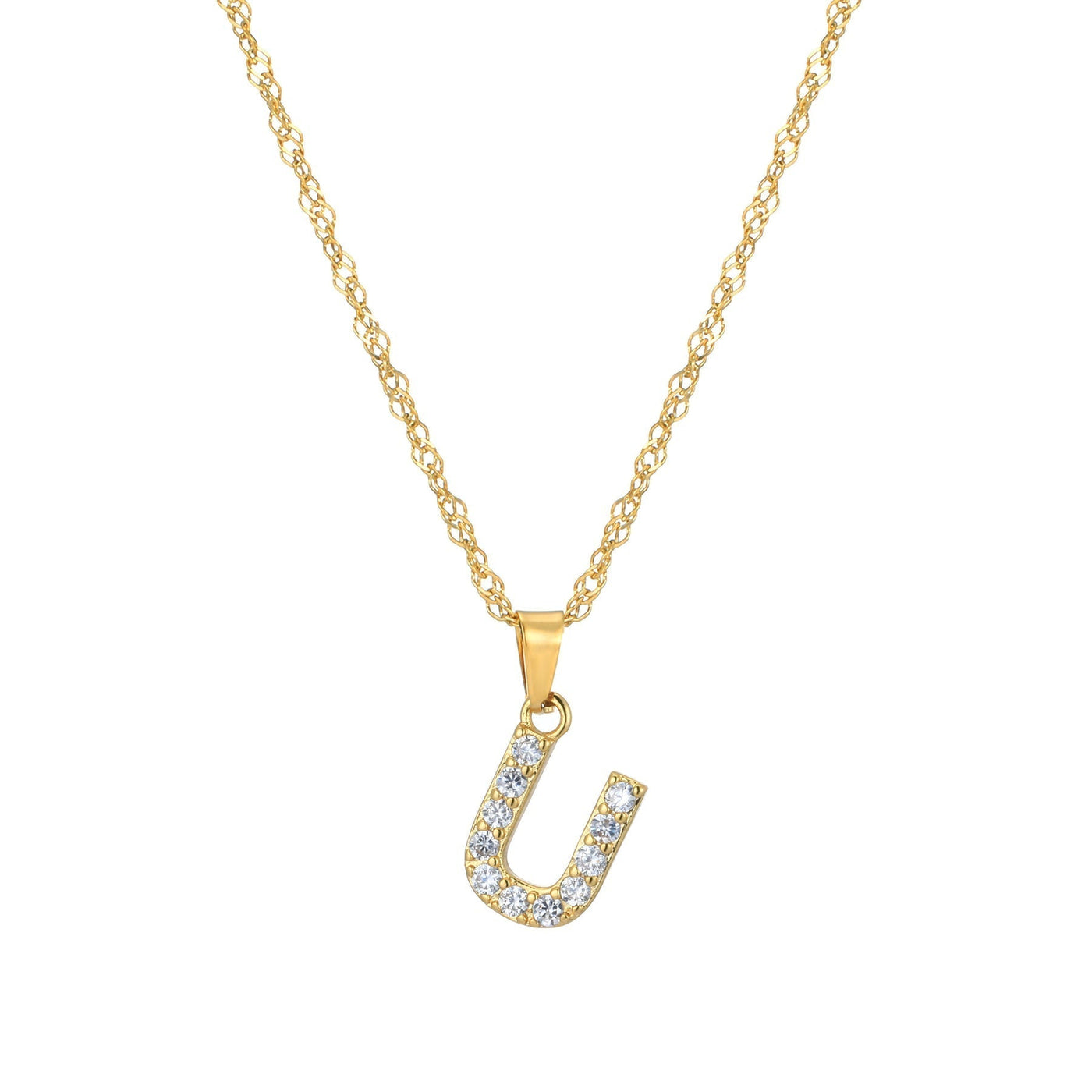 Letter Necklace With Zirconia