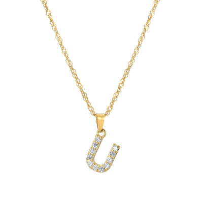 Letter Necklace With Zirconia