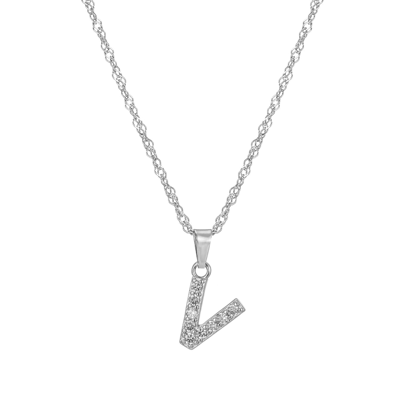 Letter Necklace With Zirconia