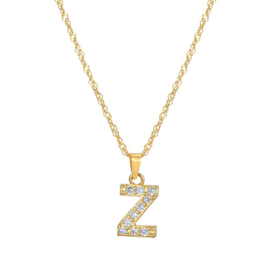 Letter Necklace With Zirconia