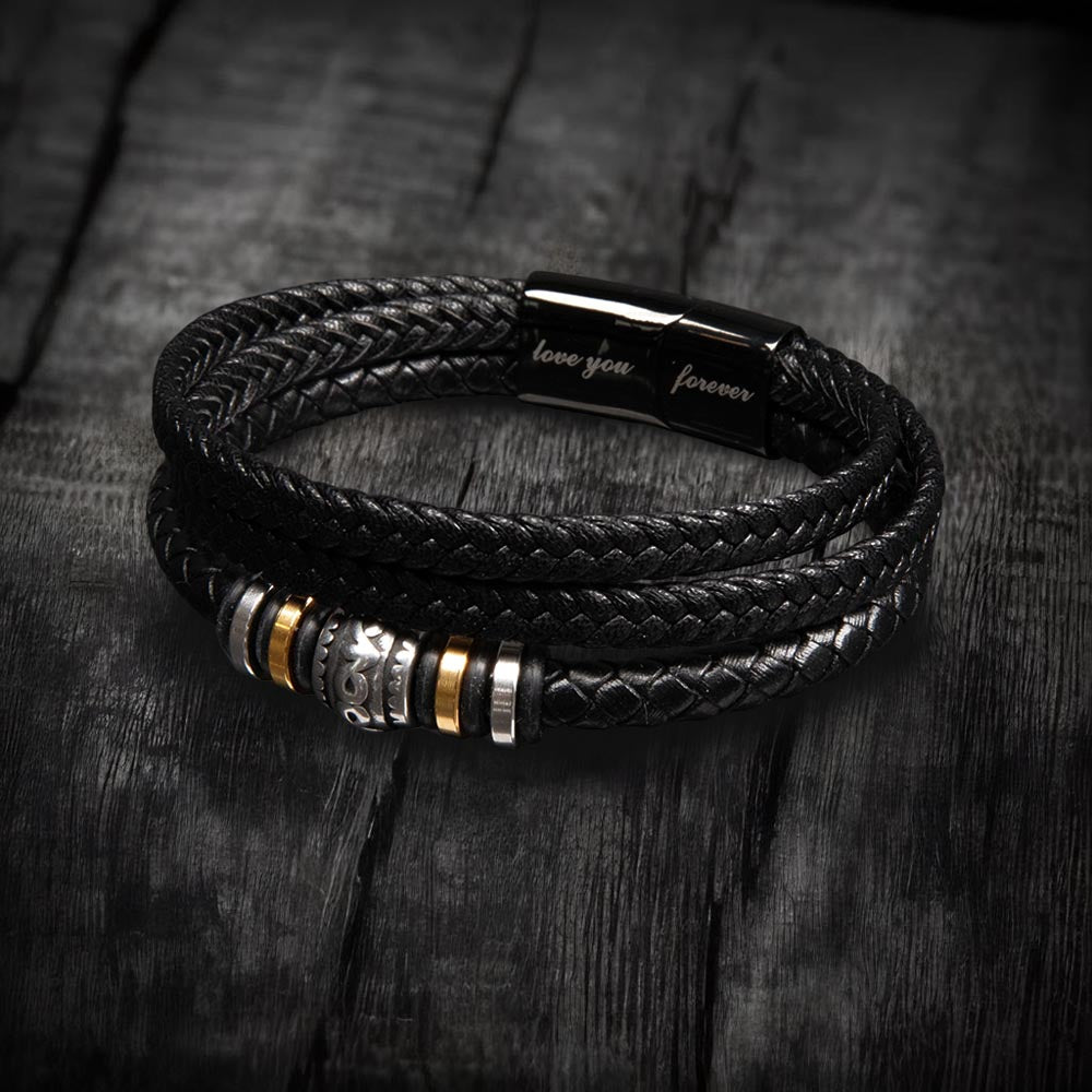 To My Son - Follow Your Dreams - Leather Bracelet