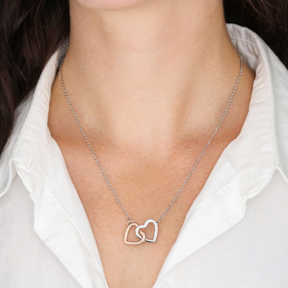 To My Wife - I Love You Forever - Interlocking Heart Necklace