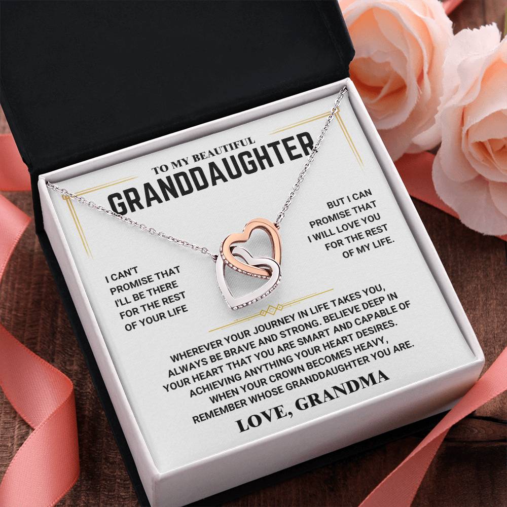 To My Granddaughter - Heart Necklace - Love, Grandma