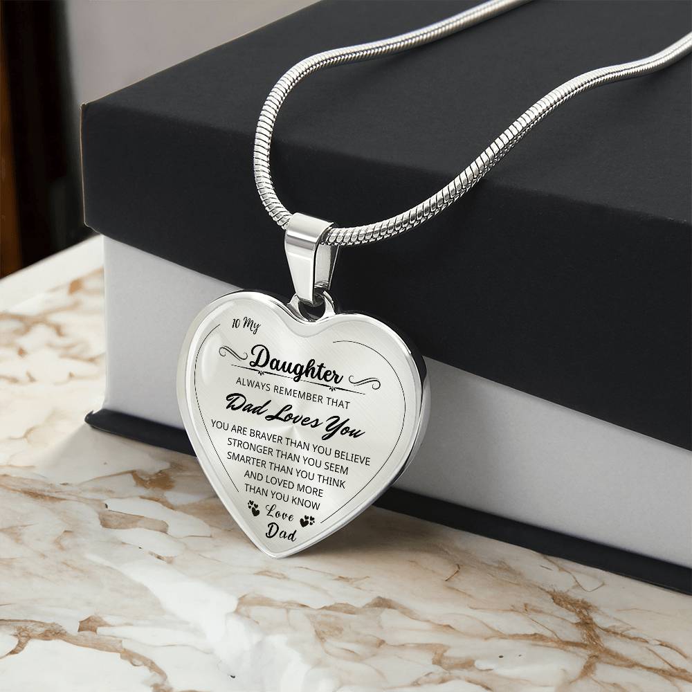 To My Daughter - Heart Necklace - Love Dad