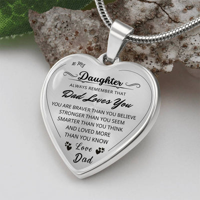 To My Daughter - Heart Necklace - Love Dad