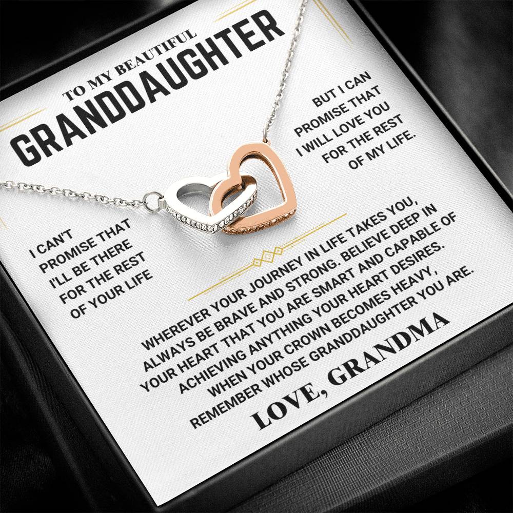 To My Granddaughter - Heart Necklace - Love, Grandma