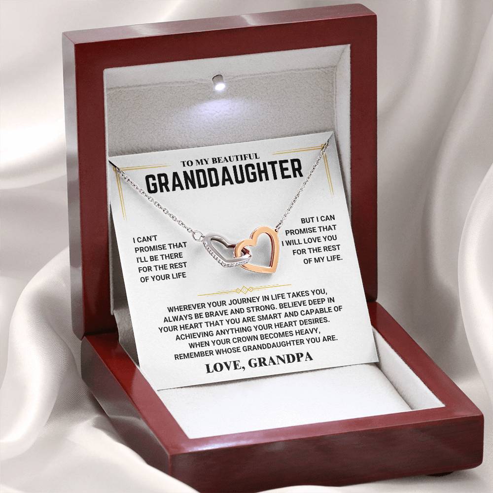 To My Granddaughter - Heart Necklace - Love, Grandpa