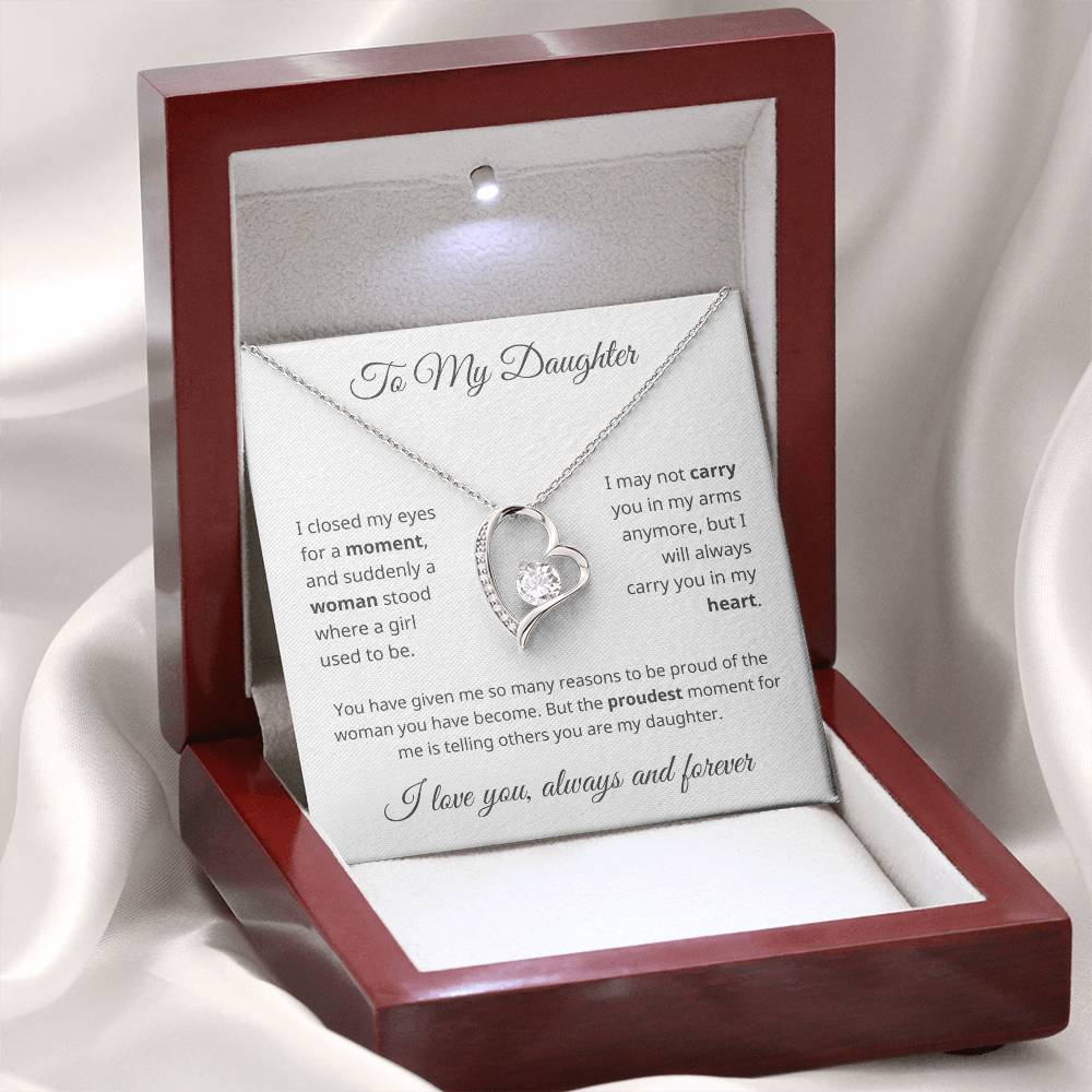 To My Daughter - I’m Proud of You - Heart Necklace