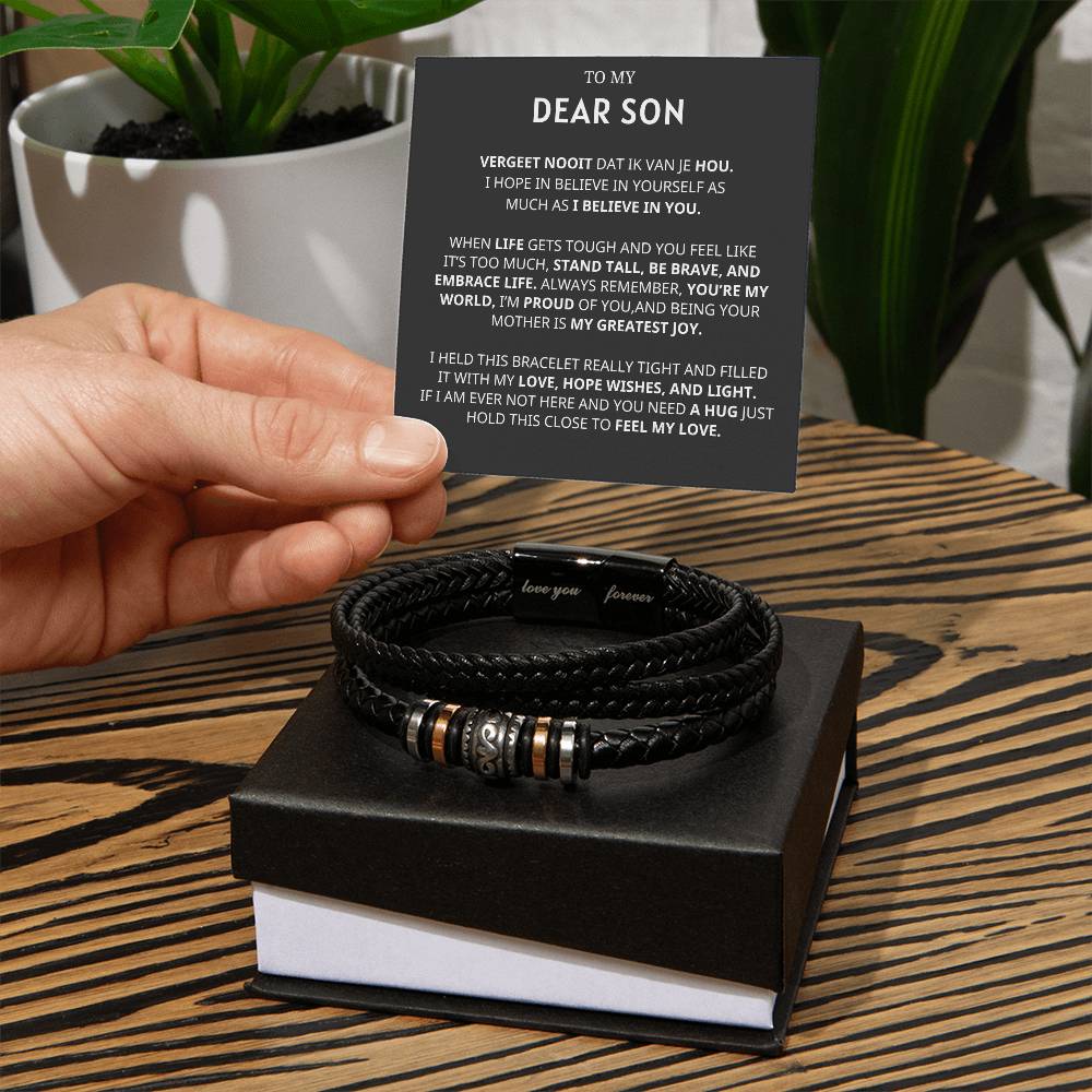 To My Son - Believe In Yourself - Leather Bracelet