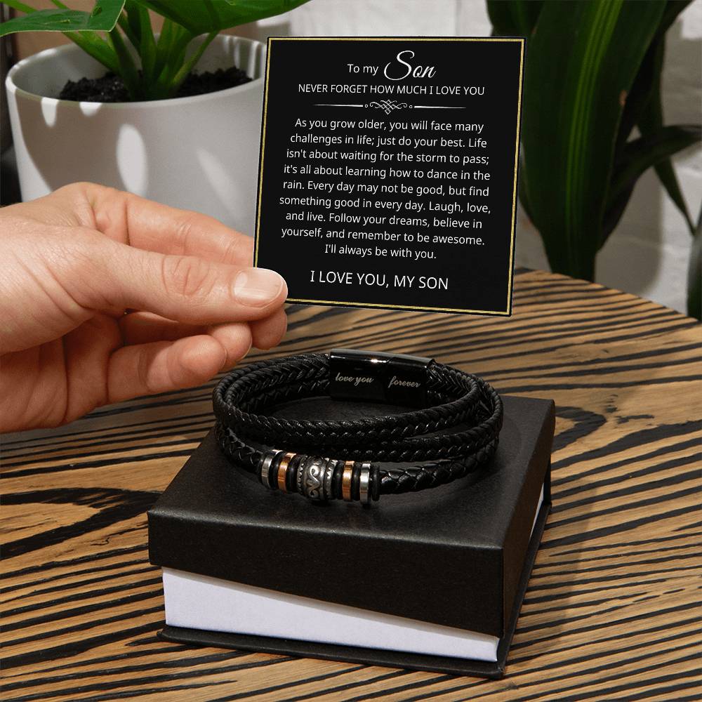 To My Son - Follow Your Dreams - Leather Bracelet