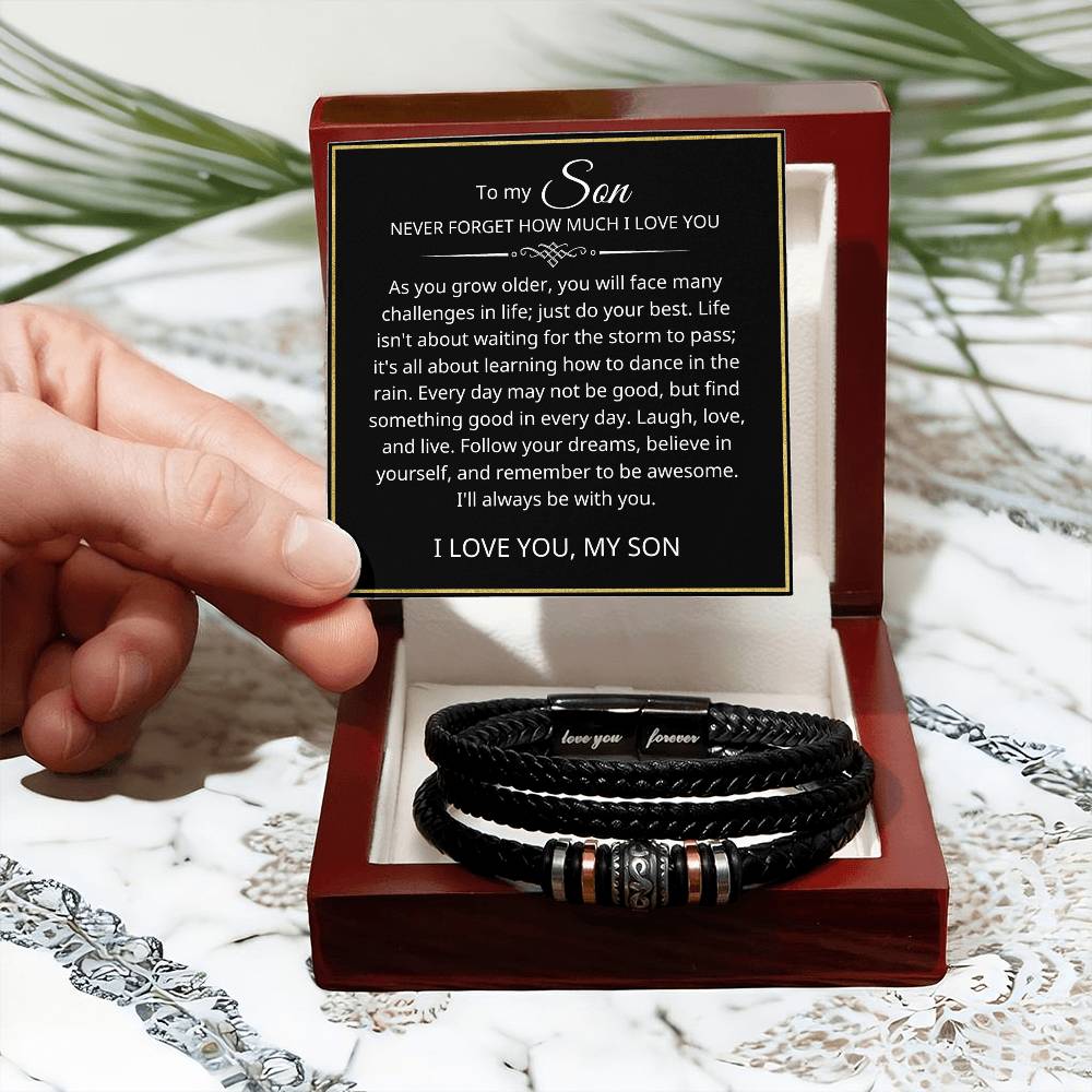 To My Son - Follow Your Dreams - Leather Bracelet