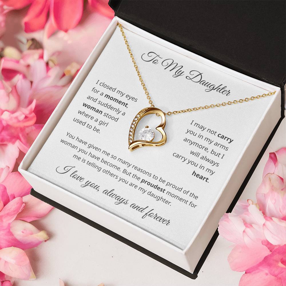 To My Daughter - I’m Proud of You - Heart Necklace